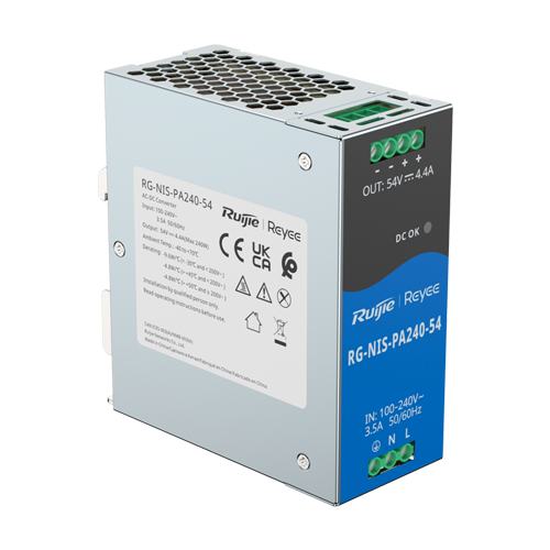 Ruijie Networks RG-NIS-PA240-54 – Sursa de alimentare in comutatie, 54V/4.4A, 240W, sina DIN - Ruijie Reyee RG-NIS-PA240-54 Sursa de alimentare in comutatie, 54V/4.4A, 240W, sina DIN - Ruijie Reyee RG-NIS-PA240-54 – Ruijie Networks RG-NIS-PA240-54