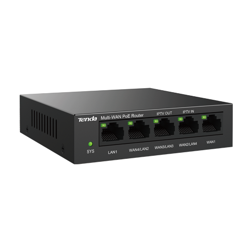 Router 5 x RJ45 1G (4 x PoE Out 802.3af/at), Multi-WAN, Cloud Managed - TENDA G0-5G-PoE – TENDA G0-5G-PoE
