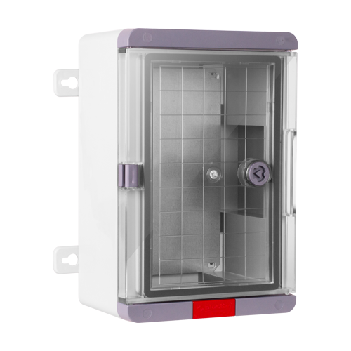 Cutie distributie IP67 din ABS gri, usa transparenta, placa metalica, 300x400x170mm PS304017 – Plastim PS304017