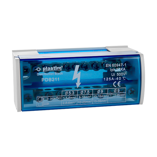Bloc de distributie electrica, 2x11 poli, 125A - Plastim PDB211 – Plastim PDB211