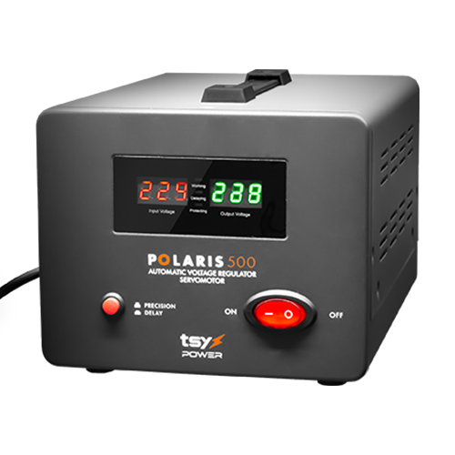 TSY Power AVR-POLARIS-500VA – Regulator de tensiune cu servomotor, 500VA, tensiune la intrare 150-260V, delay 6-180s AVR-POLARIS-500VA Regulator de tensiune cu servomotor, 500VA, tensiune la intrare 150-260V, delay 6-180s AVR-POLARIS-500VA – TSY Power AVR-POLARIS-500VA