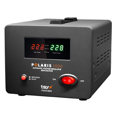 TSY Power AVR-POLARIS-1000VA – Regulator de tensiune cu servomotor, 1000VA, tensiune la intrare 150-260V, delay 6-180s AVR-POLARIS-1000VA Regulator de tensiune cu servomotor, 1000VA, tensiune la intrare 150-260V, delay 6-180s AVR-POLARIS-1000VA – TSY Power AVR-POLARIS-1000VA