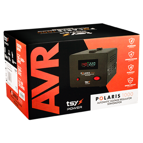 TSY Power AVR-POLARIS-1000VA – Regulator de tensiune cu servomotor, 1000VA, tensiune la intrare 150-260V, delay 6-180s AVR-POLARIS-1000VA Regulator de tensiune cu servomotor, 1000VA, tensiune la intrare 150-260V, delay 6-180s AVR-POLARIS-1000VA – TSY Power AVR-POLARIS-1000VA