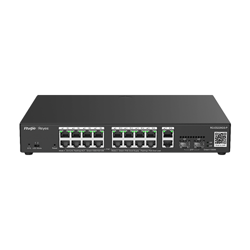 Ruijie Networks RG-ES220GS-LP – Switch L2, 16 x RJ45 1G PoE, 2 x SFP 1G, 2 x RJ45 1G, Cloud Management - Ruijie Reyee RG-ES220GS-LP Switch L2, 16 x RJ45 1G PoE, 2 x SFP 1G, 2 x RJ45 1G, Cloud Management - Ruijie Reyee RG-ES220GS-LP – Ruijie Networks RG-ES220GS-LP