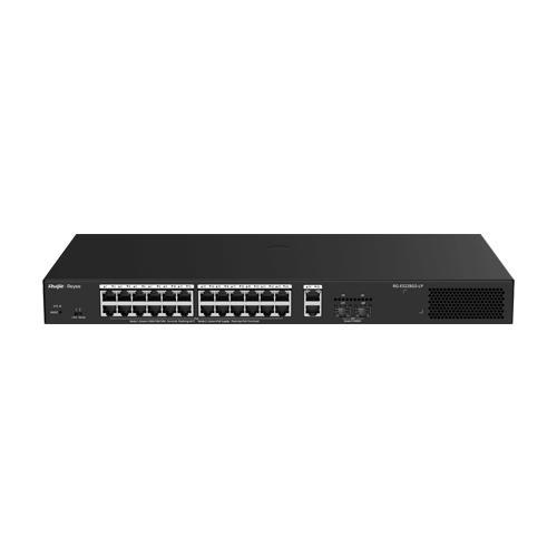 Switch L2, 24 x RJ45 1G PoE+, 2 x RJ45 1G, 2 x SFP 1G, Cloud Management - Ruijie Reyee RG-ES228GS-LP – Ruijie Networks RG-ES228GS-LP
