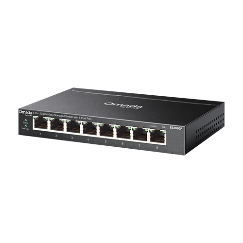 Switch L2, 8 x RJ45 1G PoE, Buget PoE 64W, Easy Managed - TP-Link Omada ES208GP – TP-LINK ES208GP