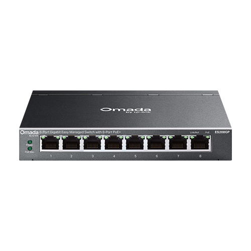 Switch L2, 8 x RJ45 1G PoE, Buget PoE 64W, Easy Managed - TP-Link Omada ES208GP – TP-LINK ES208GP