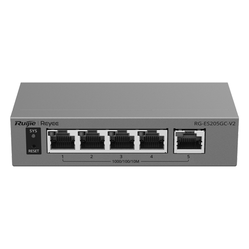 Switch L2, 5 x RJ45 Gigabit, Camera detection, Cloud Management - Ruijie Reyee RG-ES205GC-V2 – Ruijie Networks RG-ES205GC-V2