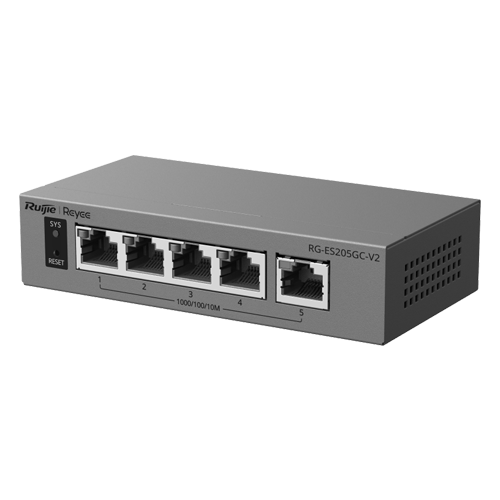 Switch L2, 5 x RJ45 Gigabit, Camera detection, Cloud Management - Ruijie Reyee RG-ES205GC-V2 – Ruijie Networks RG-ES205GC-V2