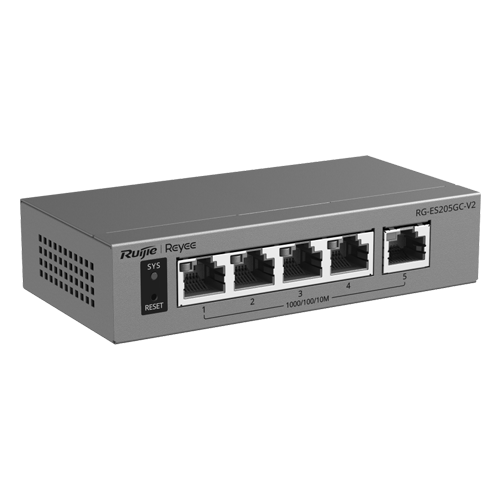 Switch L2, 5 x RJ45 Gigabit, Camera detection, Cloud Management - Ruijie Reyee RG-ES205GC-V2 – Ruijie Networks RG-ES205GC-V2