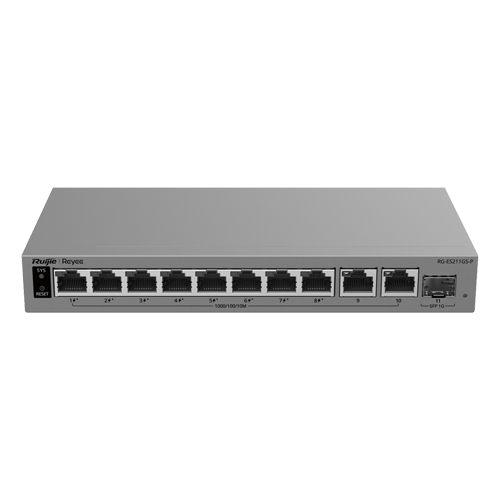 Ruijie Networks RG-ES211GS-P – Switch L2, 10 x RJ45 1G (8 x PoE+), 1 x SFP 1G, Putere PoE 120W, Cloud Management - Ruijie Reyee RG-ES211GS-P Switch L2, 10 x RJ45 1G (8 x PoE+), 1 x SFP 1G, Putere PoE 120W, Cloud Management - Ruijie Reyee RG-ES211GS-P – Ruijie Networks RG-ES211GS-P