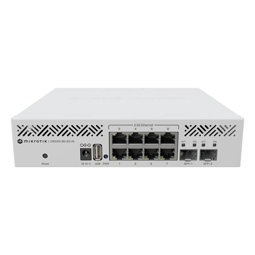 Mikrotik CRS310-8G+2S+IN – Switch L2, 8 x RJ45 2.5G, 2 x SFP+ 10G, RouterOS v7, USB - MikroTik CRS310-8G+2S+IN Switch L2, 8 x RJ45 2.5G, 2 x SFP+ 10G, RouterOS v7, USB - MikroTik CRS310-8G+2S+IN – Mikrotik CRS310-8G+2S+IN