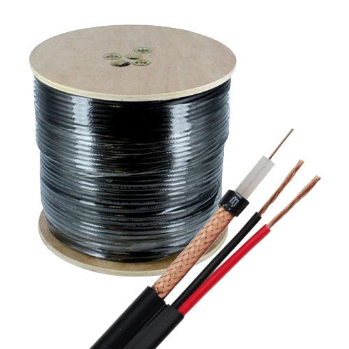 Cablu coaxial RG59 + alimentare 2x0.75, 305m, negru TSY-RG59+2X0.75-B – TSY Cable TSY-RG59+2X0.75-B