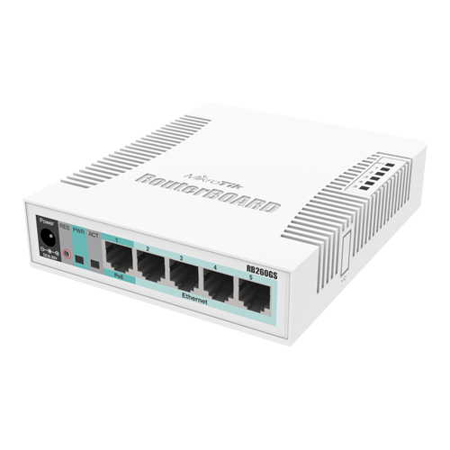 Smart Switch, 5 x Gigabit, 1 x SFP - Mikrotik CSS106-5G-1S – Mikrotik CSS106-5G-1S