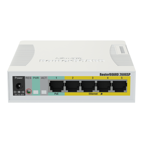 Smart Switch 5 x Gigabit (4 x PoE), 1 x SFP - Mikrotik CSS106-1G-4P-1S – Mikrotik CSS106-1G-4P-1S