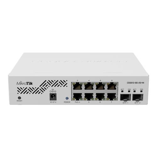 Smart Switch, 8 x Gigabit, 2 x SFP+ 10Gbps - Mikrotik CSS610-8G-2S+IN – Mikrotik CSS610-8G-2S+IN
