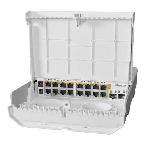 Smart Switch outdoor 16 x Gigabit PoE-Out, 2 x SFP+ - Mikrotik CRS318-16P-2S+OUT – Mikrotik CRS318-16P-2S+OUT