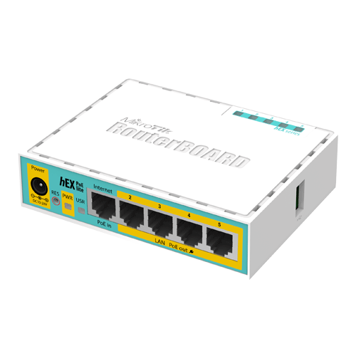 Router hEX PoE Lite, 5 x Fast Ethernet 4 x PoE, RouterOS L4 - Mikrotik RB750UPr2 – Mikrotik RB750UPr2