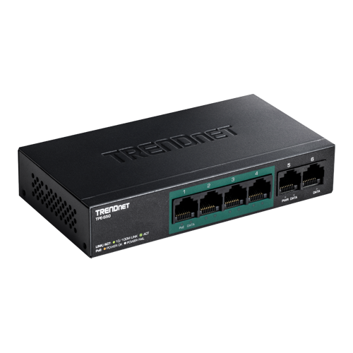 Switch 6 porturi Fast Ethernet PoE+ 60W - TRENDnet TPE-S50 – TRENDnet TPE-S50