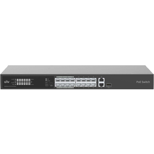 Switch 16 porturi PoE, 1 port Gigaethernet, 1 port Combo - UNV NSW2020-16T1GT1GC-POE-IN – UNIVIEW NSW2020-16T1GT1GC-POE-IN