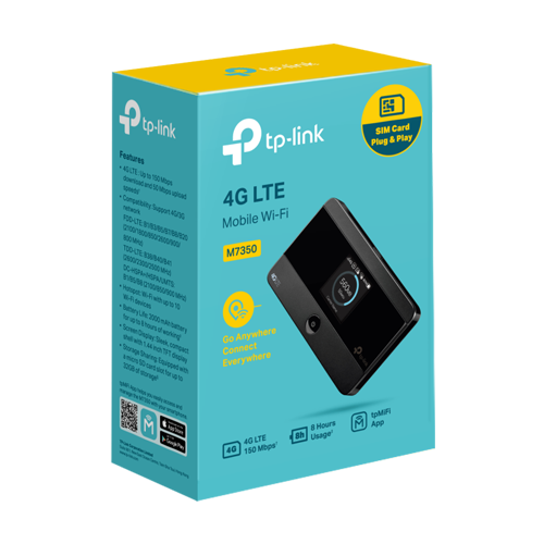 Router portabil 4G, Wi-Fi 4, Nano SIM, microSD, Baterie 2100 mAh - TP-Link M7350 – TP-LINK M7350