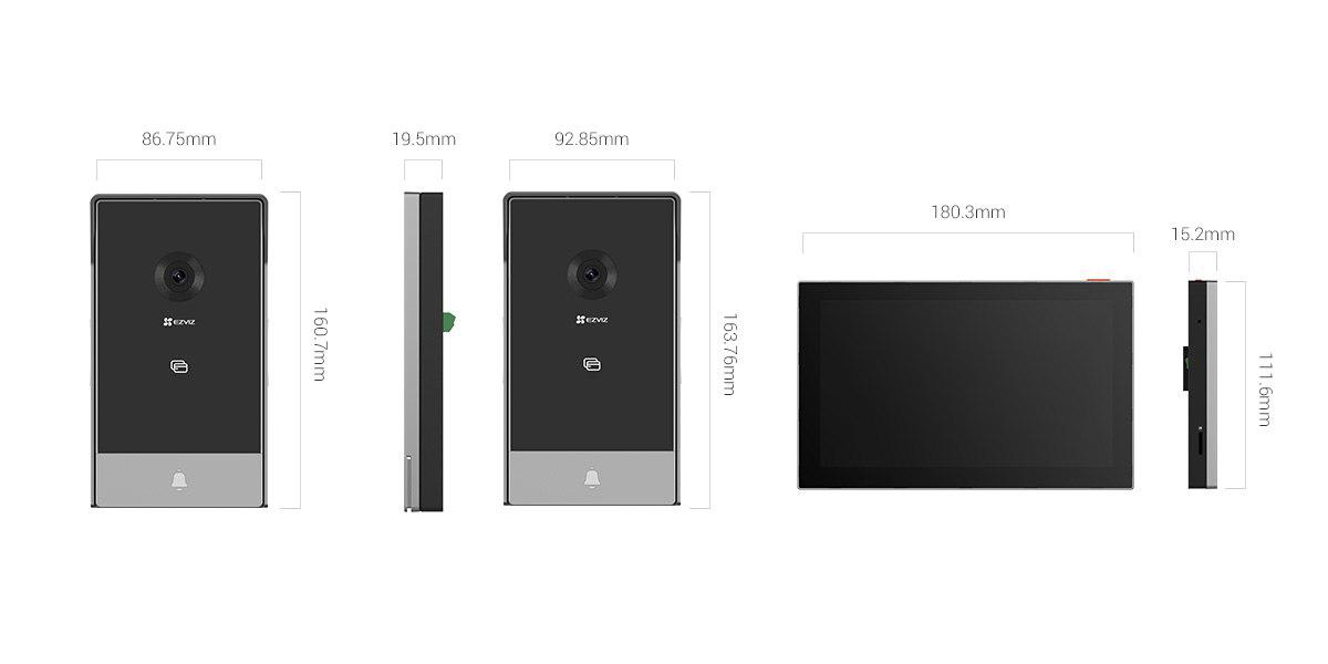 EZVIZ HP5 Kit Videointerfon Smart Home 2MP, monitor tactil 7", WiFi 6 Dual Band, RFID, control din aplicație – EZVIZ CS-HP5-R100-1W2TFC