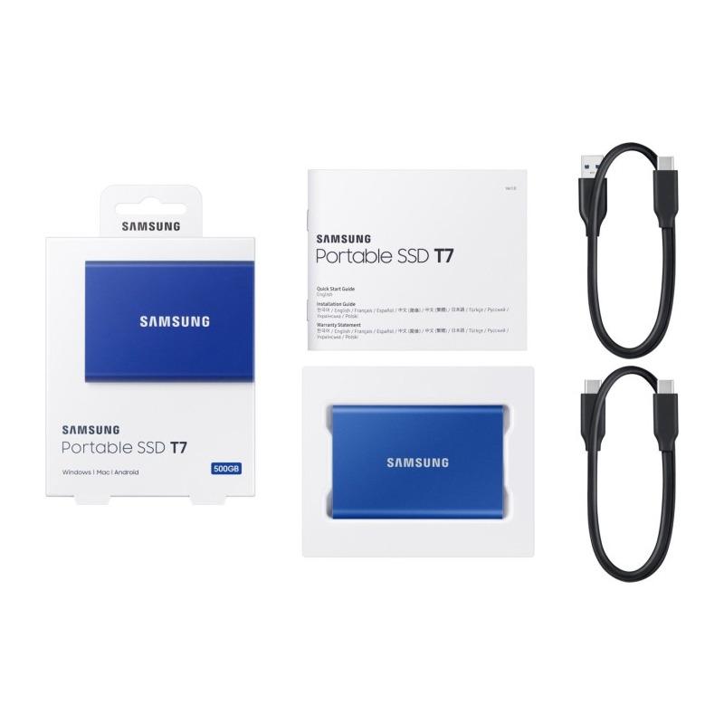 SSD Extern Samsung Portable T7 MU-PC1T0H/WW 1TB USB 3.2 Gen 2 Albastru NVMe până la 1050 MB/s – SAMSUNG MU-PC1T0H/WW