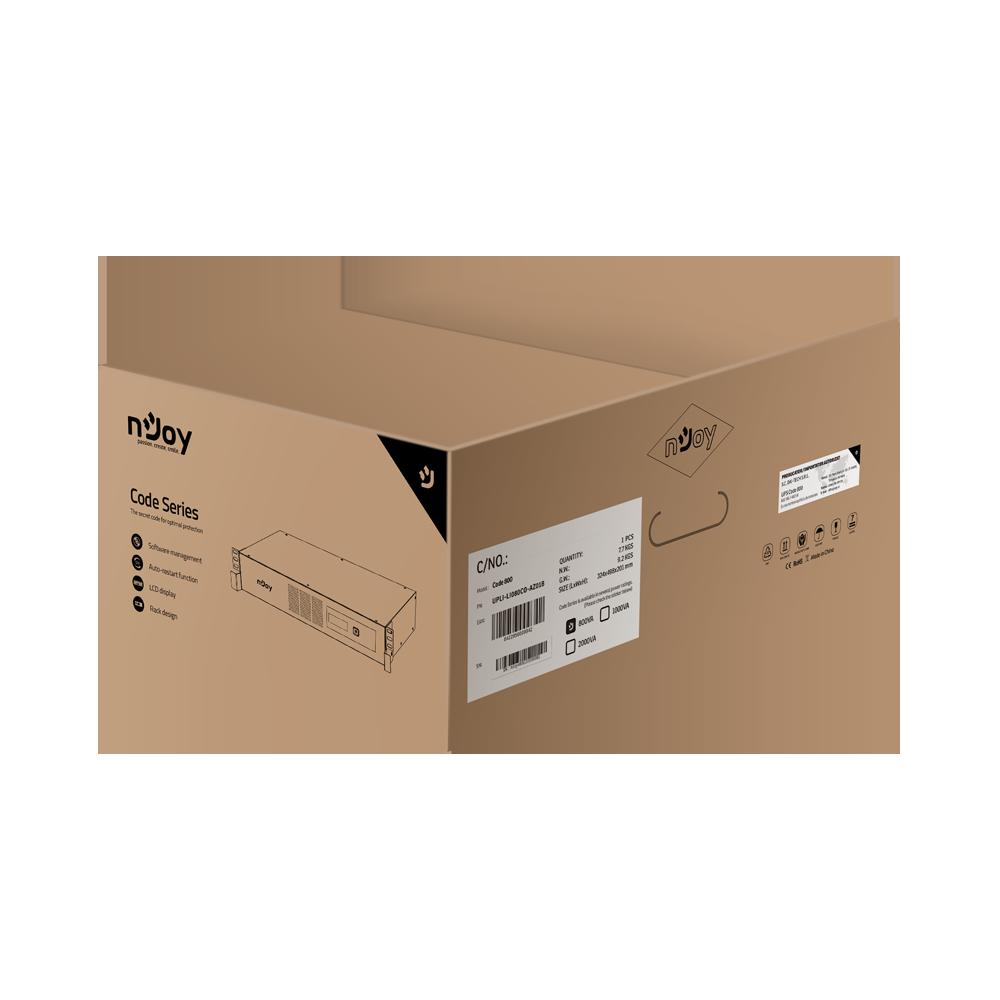 UPS nJoy Code 800 UPLI-LI080CO-AZ01B, 800VA/480W, Line Interactive, Rack 2U, LCD, USB, 4x IEC C13 – NJOY UPLI-LI080CO-AZ01B