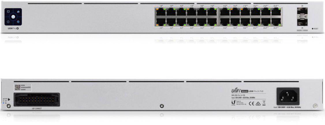 Ubiquiti USW-PRO-24-POE – Switch Ubiquiti UniFi Pro 24 PoE USW-Pro-24-PoE, 24x Gigabit RJ45, 2x SFP+ 10G, Layer 3, PoE+ 400W, Rack 1U Switch Ubiquiti UniFi Pro 24 PoE USW-Pro-24-PoE, 24x Gigabit RJ45, 2x SFP+ 10G, Layer 3, PoE+ 400W, Rack 1U – Ubiquiti USW-PRO-24-POE
