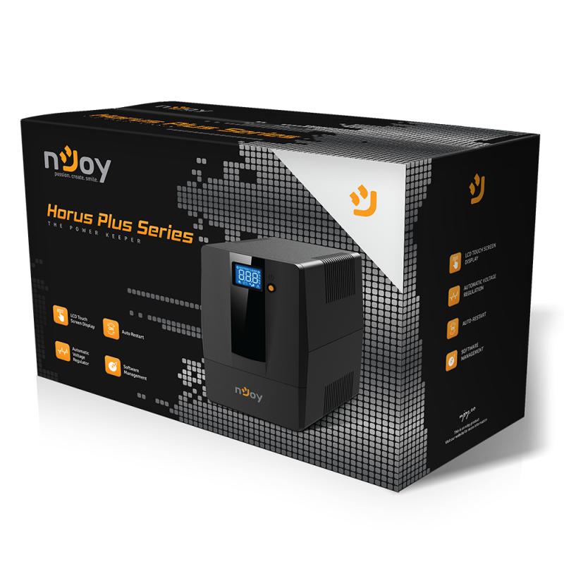 UPS nJoy Horus Plus 2000 PWUP-LI200H1-AZ01B, 2000VA/1200W, Line Interactive, LCD, USB, 4x Schuko – NJOY PWUP-LI200H1-AZ01B
