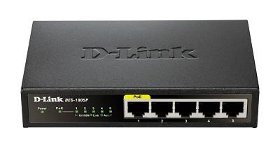 D-Link DES-1005P switch Fast Ethernet 5 porturi PoE pentru camere IP si puncte de acces – D-Link DES-1005P/E