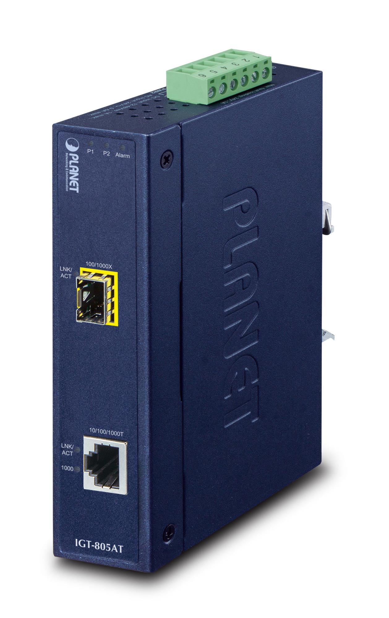 PLANET IGT-805AT – Convertor media industrial PLANET IGT-805AT, Gigabit RJ45 la SFP, DIN Rail - 1455650 Convertor media industrial PLANET IGT-805AT, Gigabit RJ45 la SFP, DIN Rail - 1455650 – PLANET IGT-805AT