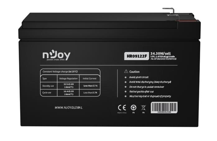 NJOY HR09122F – Baterie VRLA AGM 12V 9Ah – NJOY BTVACIUOCTD2FBT01B