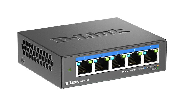 D-Link DMS-105/E switch 2.5G 5 porturi Multi-Gigabit neadministrabil pentru retele de mare viteza – D-Link DMS-105/E