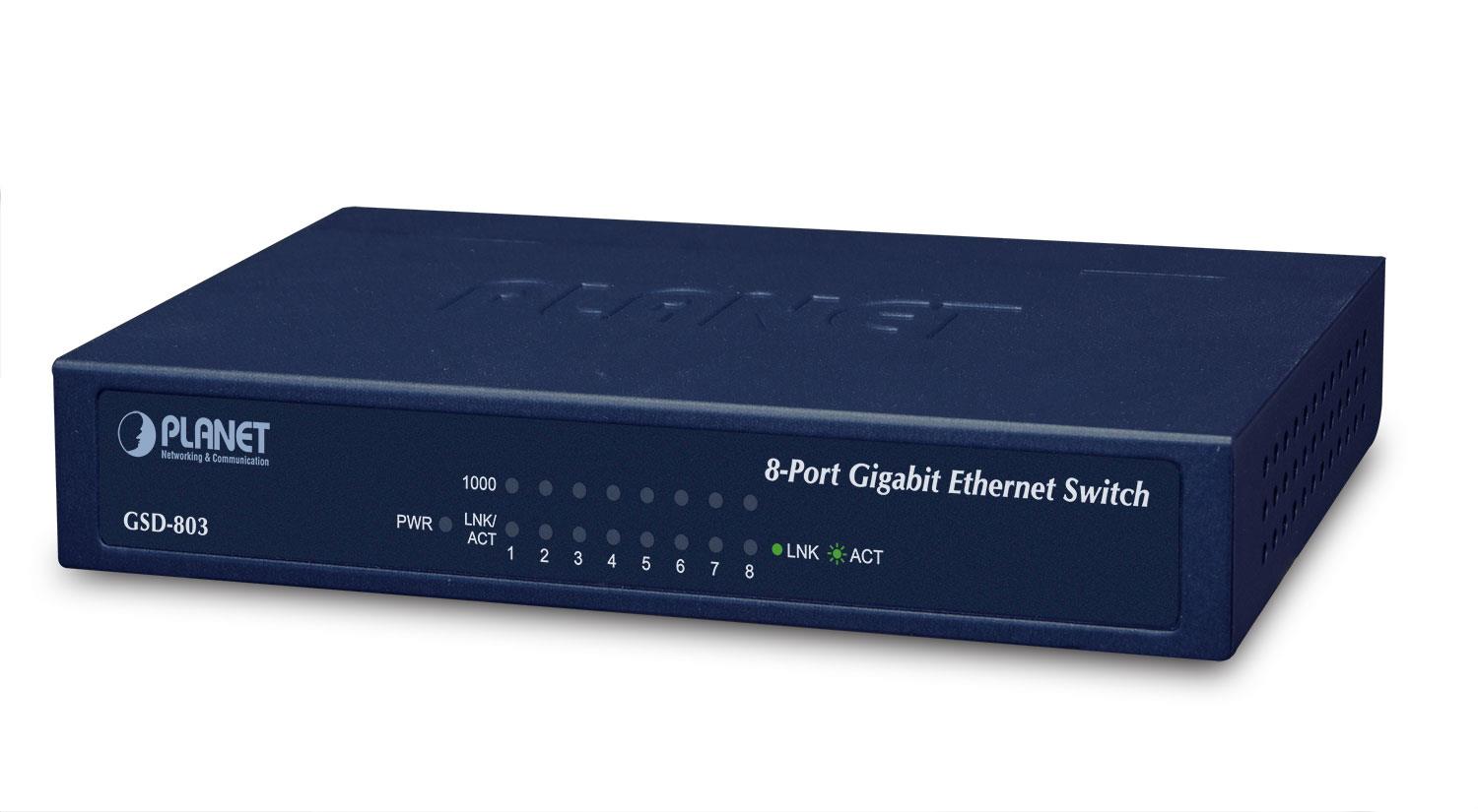 PLANET GSD-803 – Switch PLANET GSD-803, 8x Gigabit, unmanaged - 1455874 Switch PLANET GSD-803, 8x Gigabit, unmanaged - 1455874 – PLANET GSD-803