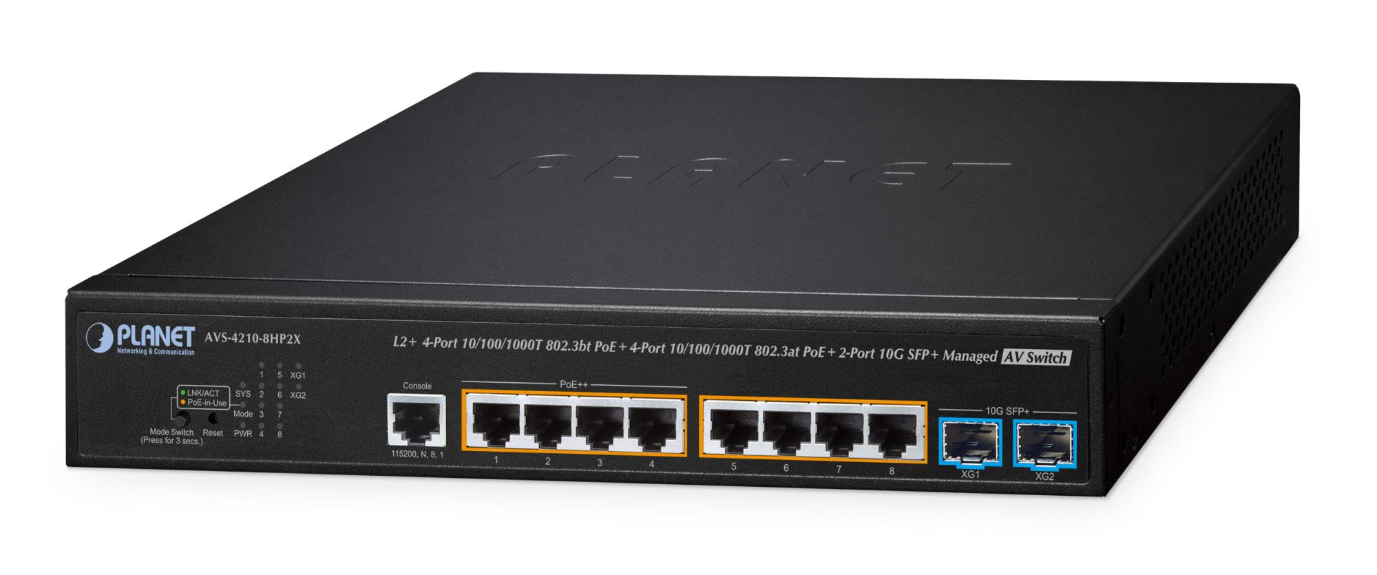 PLANET AVS-4210-8HP2X – Switch managed PoE++ PLANET AVS-4210-8HP2X, 8x Gigabit PoE, 2x SFP+ 10G - 1455979 Switch managed PoE++ PLANET AVS-4210-8HP2X, 8x Gigabit PoE, 2x SFP+ 10G - 1455979 – PLANET AVS-4210-8HP2X