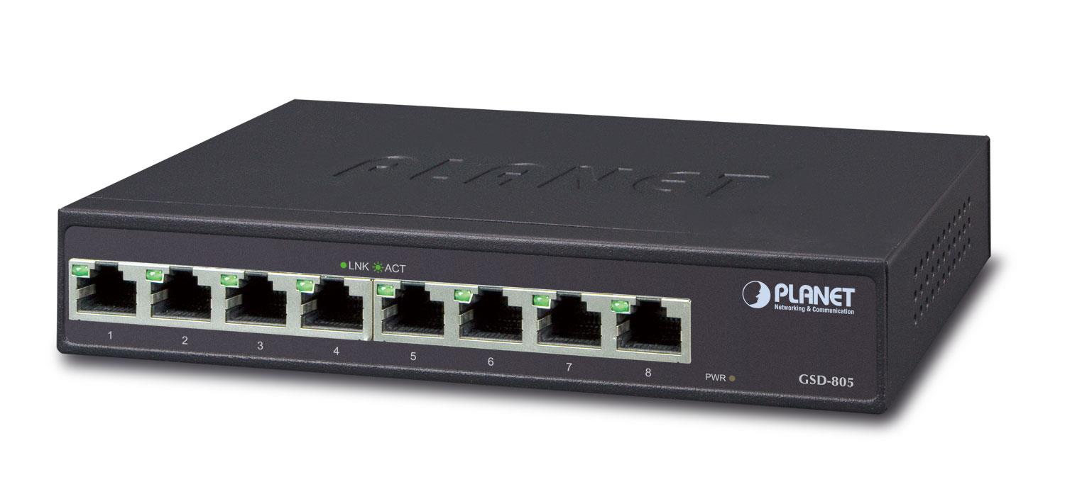 PLANET GSD-805 – Switch PLANET GSD-805, 8x Gigabit, unmanaged - 1455875 Switch PLANET GSD-805, 8x Gigabit, unmanaged - 1455875 – PLANET GSD-805