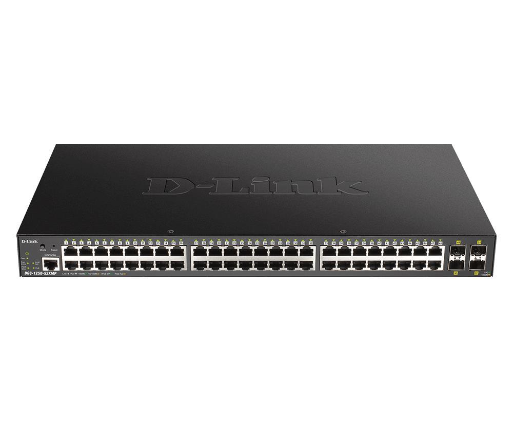D-Link DGS-1250-52XMP/E – D-Link DGS-1250-52XMP/E switch Smart Gigabit 48 porturi PoE+ cu 4 porturi SFP+ 10Gbps pentru retele enterprise D-Link DGS-1250-52XMP/E switch Smart Gigabit 48 porturi PoE+ cu 4 porturi SFP+ 10Gbps pentru retele enterprise – D-Link DGS-1250-52XMP/E