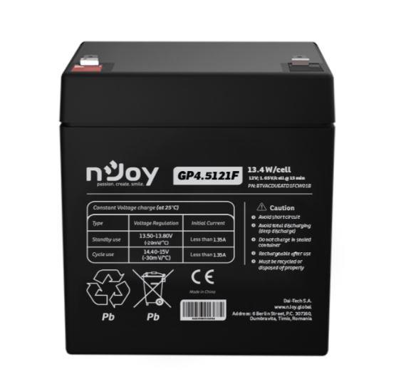 NJOY BTVACDUEATD1FCW01B – NJOY GP4.5121F – Baterie VRLA AGM 12V 4,5Ah NJOY GP4.5121F – Baterie VRLA AGM 12V 4,5Ah – NJOY BTVACDUEATD1FCW01B