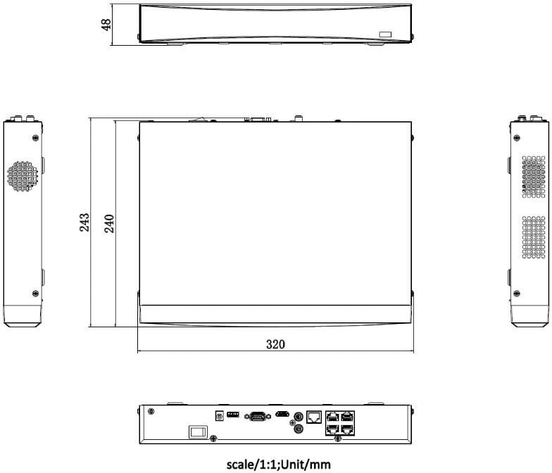 Hikvision DS-7604NXI-K1/4P(D) – NVR 4 canale IP cu PoE și funcții inteligente AcuSense 4K – HIKVISION DS-7604NXI-K1/4P(D)