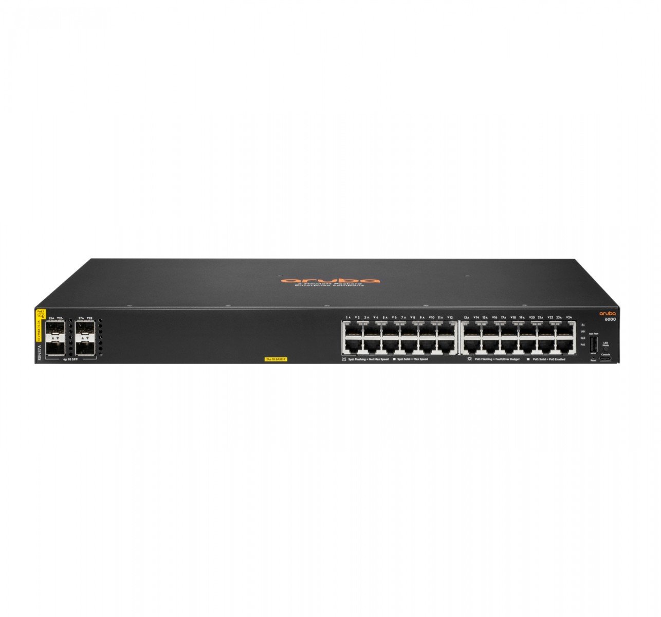 R8N87A | HPE | HPE Aruba 6000 Managed 24G 4SFP PoE+ 370W Switch HPE Aruba 6000 Managed 24G 4SFP PoE+ 370W Switch