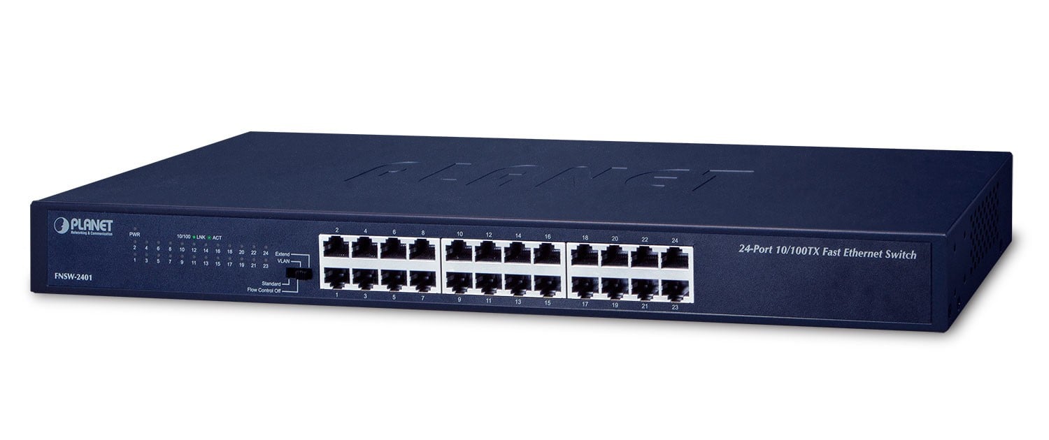 PLANET FNSW-2401 – PLANET FNSW-2401 Switch 24-Port 10/100 Mbps Fast Ethernet Unmanaged PLANET FNSW-2401 Switch 24-Port 10/100 Mbps Fast Ethernet Unmanaged – PLANET FNSW-2401