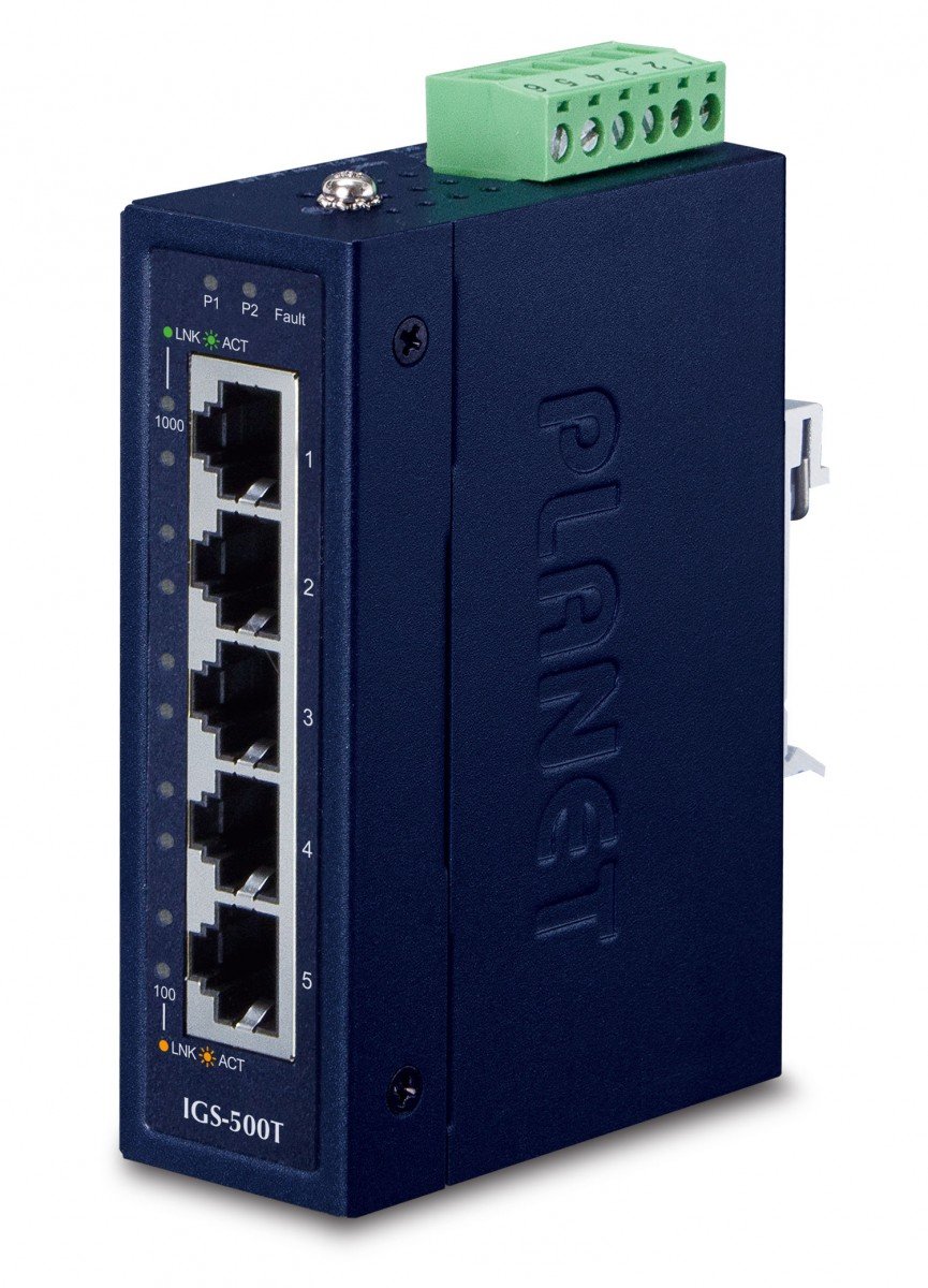 PLANET IGS-500T Switch Unmanaged Gigabit 5×10/100/1000T Industrial – PLANET IGS-500T