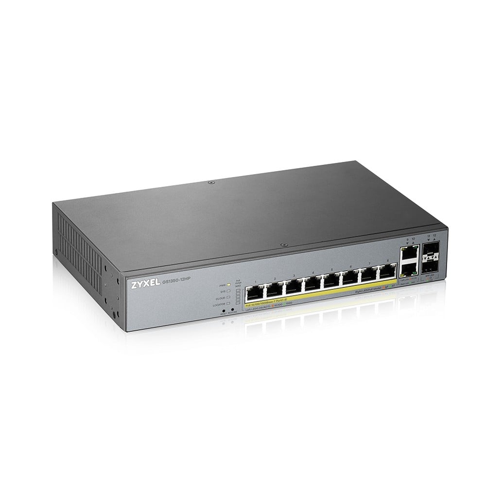 GS1350-12HP-EU0101F | ZyXEL | Zyxel GS1350-12HP-EU0101F switch-uri Gestionate L2 Gigabit Ethernet (10/100/1000) Power over Ethernet (PoE) Suport Gri Zyxel GS1350-12HP-EU0101F switch-uri Gestionate L2 Gigabit Ethernet (10/100/1000) Power over Ethernet (PoE) Suport Gri