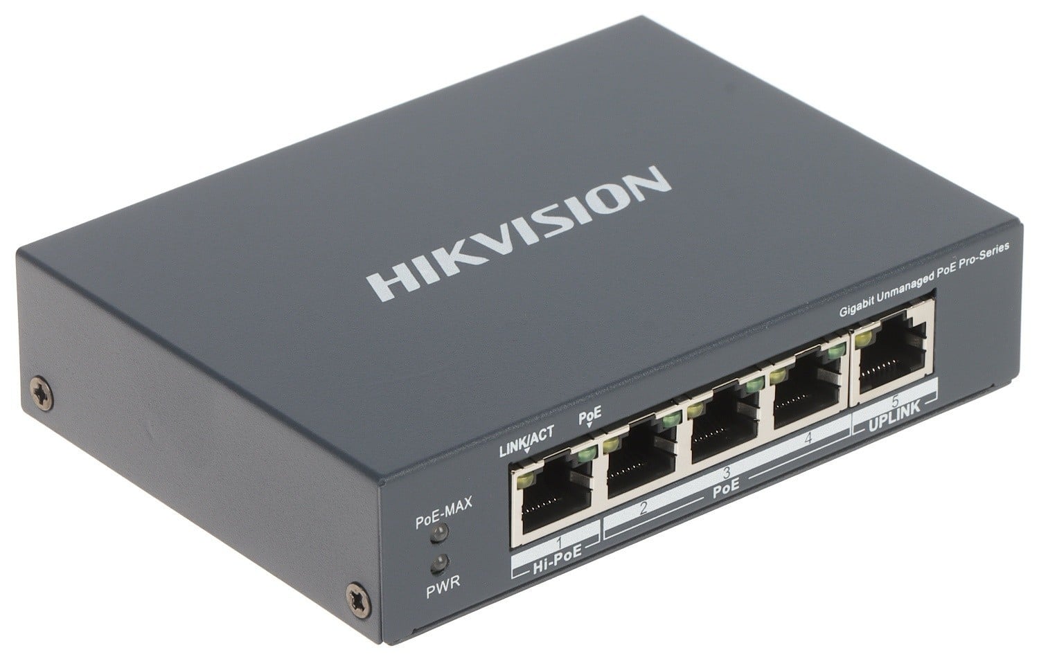 Switch 4 porturi PoE Gigabit, 1 port Hi-PoE, 1 port uplink 1G - HIKVISION DS-3E0505HP-E – HIKVISION DS-3E0505HP-E