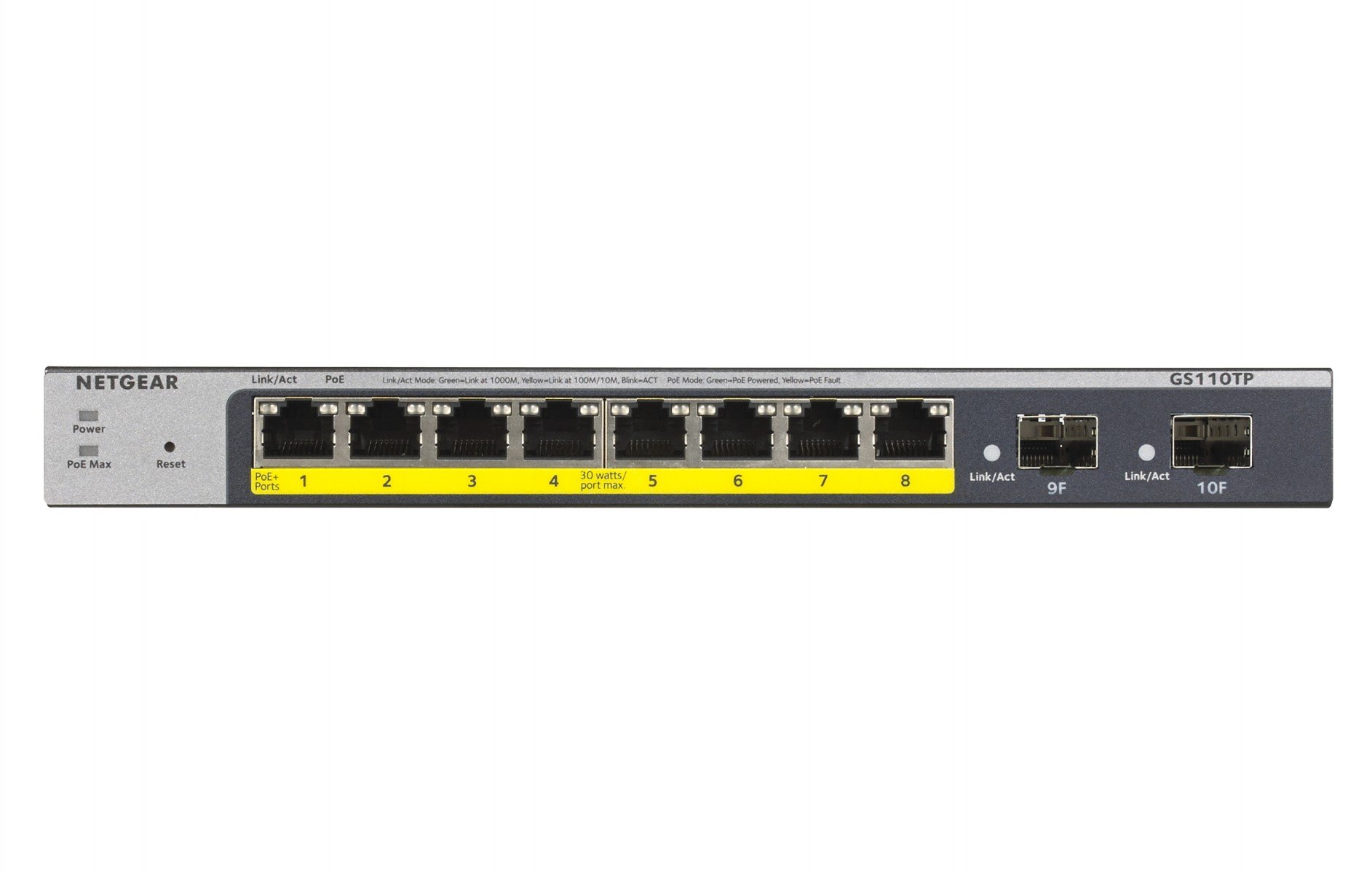 GS110TP-300EUS | Netgear | NETGEAR GS110TP Gestionate L2/L3/L4 Gigabit Ethernet (10/100/1000) Power over Ethernet (PoE) Suport Gri NETGEAR GS110TP Gestionate L2/L3/L4 Gigabit Ethernet (10/100/1000) Power over Ethernet (PoE) Suport Gri