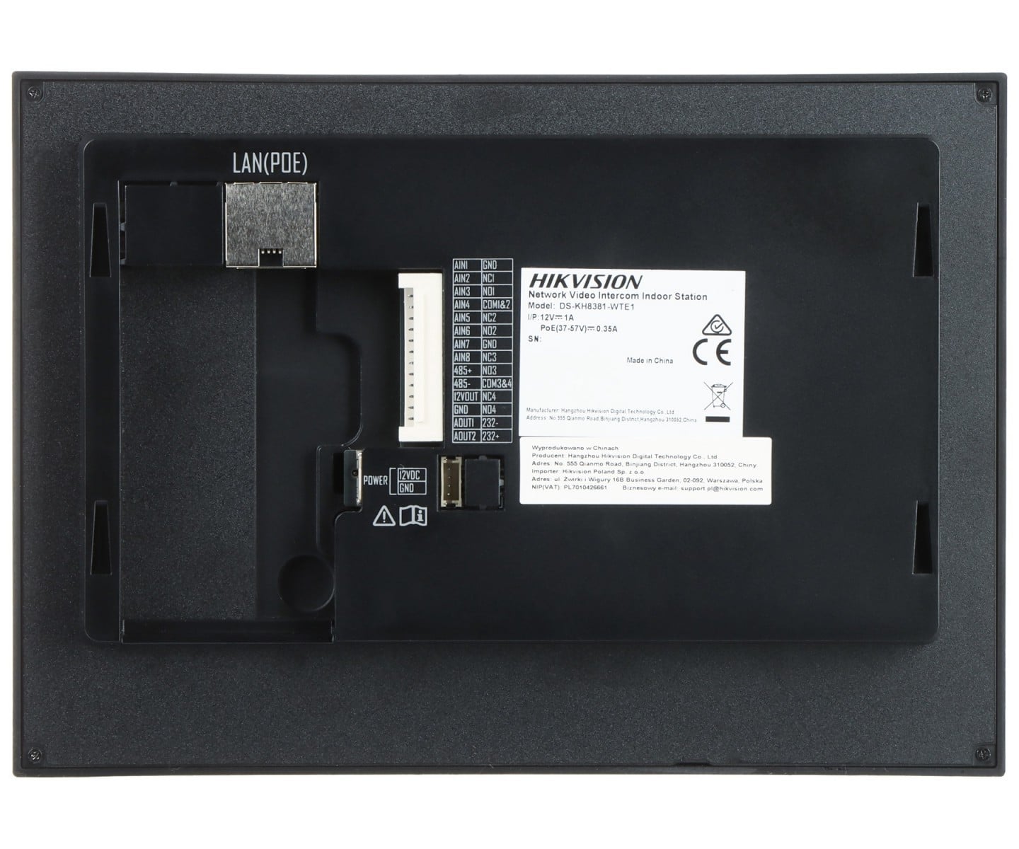 Monitor videointerfon TCP/IP, IPS LCD 7 inch touch screen, Wi-Fi, PoE, Alarma IN - HIKVISION DS-KH8381-WTE1 – HIKVISION DS-KH8381-WTE1