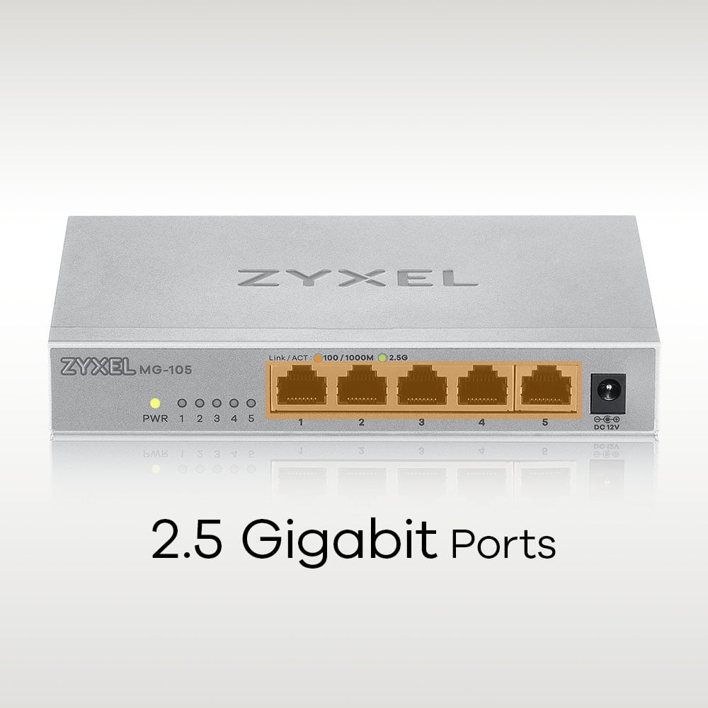 MG-105-ZZ0101F | ZyXEL | Zyxel MG-105 Fara management 2.5G Ethernet (100/1000/2500) Oțel Zyxel MG-105 Fara management 2.5G Ethernet (100/1000/2500) Oțel