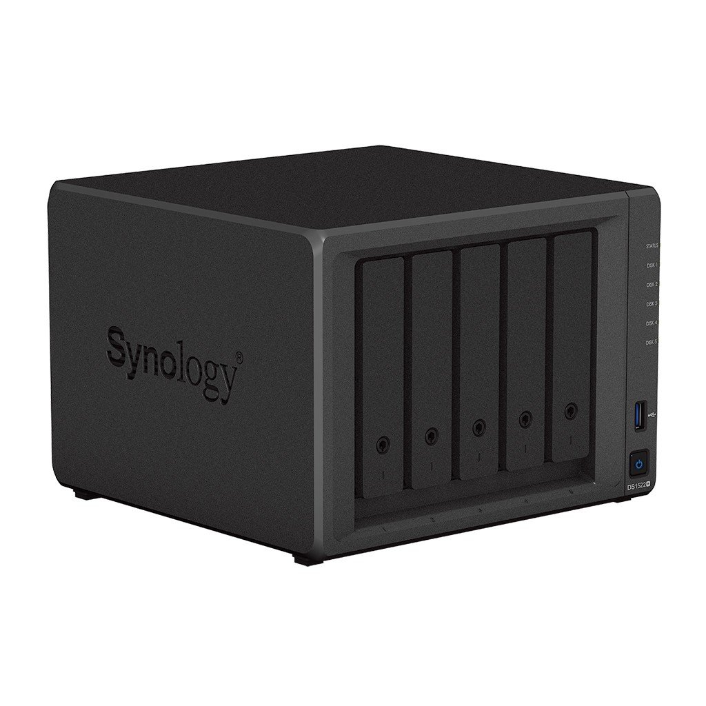 Synology DiskStation DS1522+ NAS 5-Bay Ryzen R1600 8GB ECC 4×1GbE – Synology DS1522+