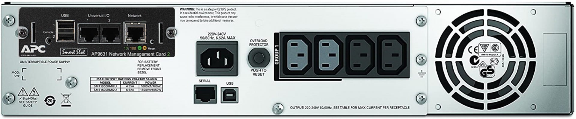SMT1500RMI2UNC | APC | APC Smart-UPS 1500VA Line-Interactive 1,5 kVA 1000 W 4 ieșire(i) AC APC Smart-UPS 1500VA Line-Interactive 1,5 kVA 1000 W 4 ieșire(i) AC
